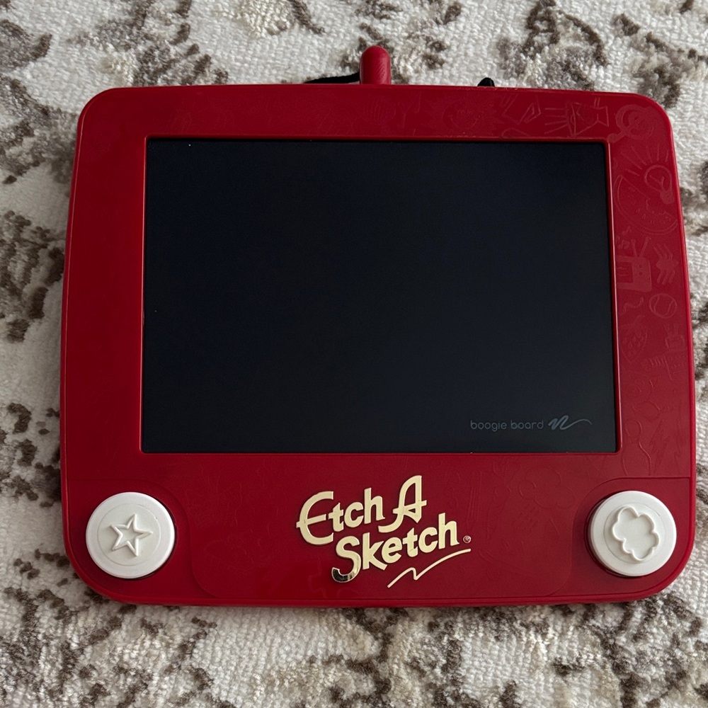 Red Etch-A-Sketch Drawing Toy